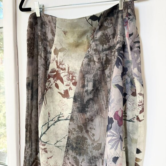 NWT Jaded London Asteria Pannelled Maxi Skirt Long Flowy Green Floral Revolve 6 - Picture 8 of 13